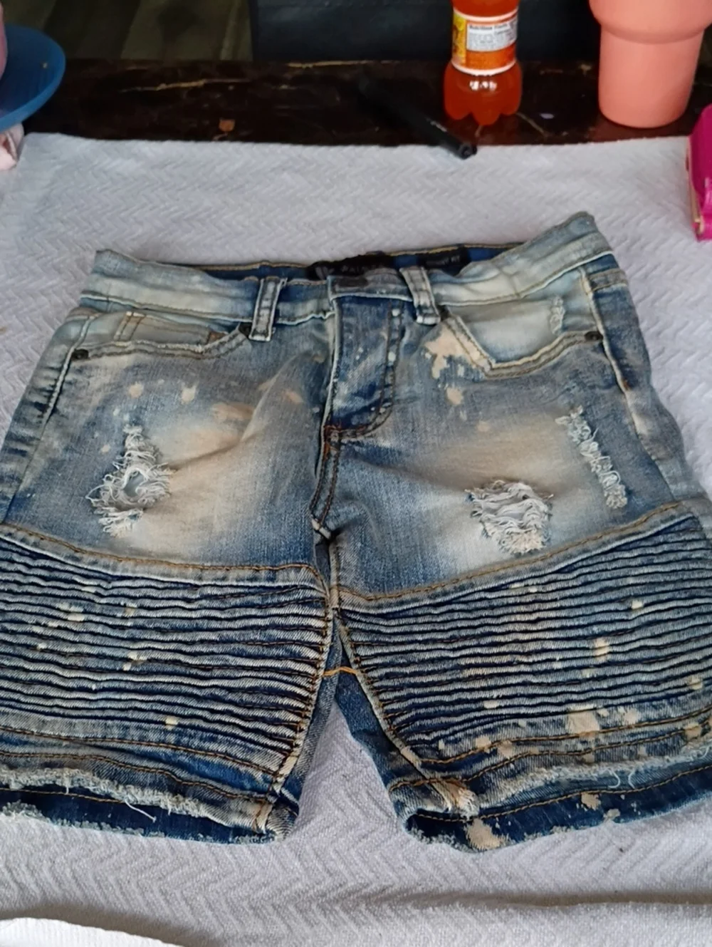 Kids Distressed Blue Denim Shorts - Stylish Everyday Wear
